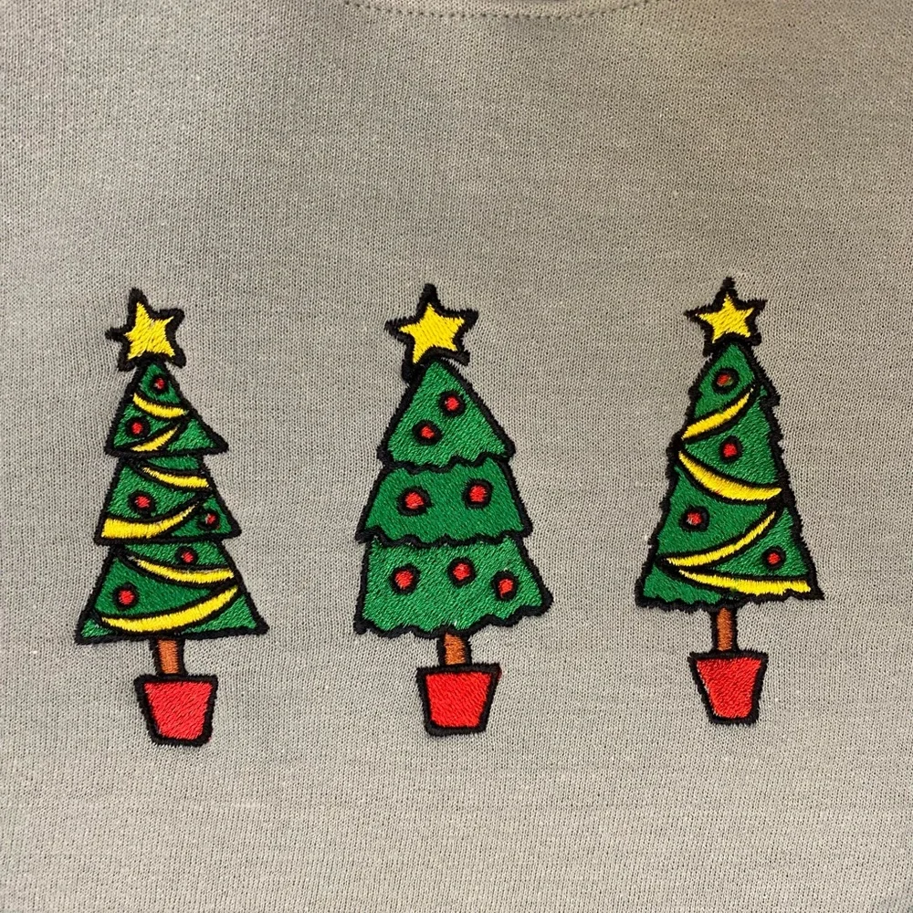 Christmas Tree Embroidered Sweatshirt - Picture 1 of 3